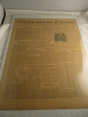 Süddeutsche Zeitung Erstausgabe Jg. 1 Nr. 1 vom 6.10.1945