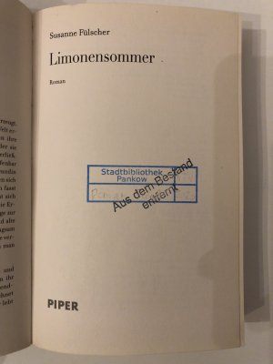 gebrauchtes Buch – Susanne Fülscher – Limonensommer