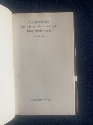 gebrauchtes Buch – Aldous Huxley – Das Lächeln der Gioconda