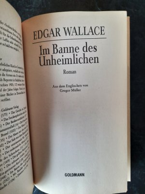 gebrauchtes Buch – Edgar Wallace – Im Banne des Unheimlichen