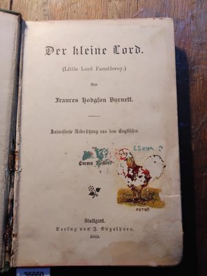 antiquarisches Buch – Burnett, Emmy Becher – Der kleine Lord antiquarisches Buch – Burnett, Emmy Becher – Der kleine Lord