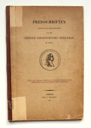 Reduction der Potentialgleichung für gewisse Rotationskörper auf eine gewöhnliche Differentialgleichung. Gekrönte Preisschrift [Preisschriften gekrönt […]