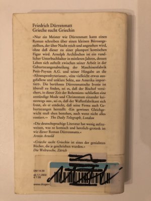 gebrauchtes Buch – Friedrich Dürrenmatt – Grieche sucht Griechin