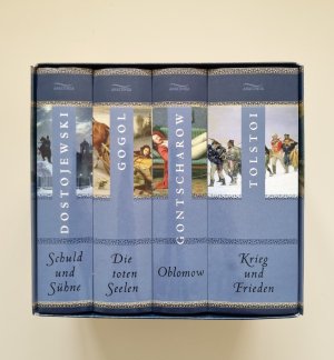 Russische Weltliteratur: Schuld und Sühne - Die toten Seelen - Oblomow - Krieg und Frieden (4 Bände im Schuber) (2016, Zustand sehr gut)