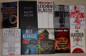 gebrauchtes Buch – Simon Beckett, Harlan Coben – 10x Bücher Thriller Beckett 1-6 David Hunter Die Chemie des Todes, Kalte Asche, Leichenblässe, Verwesung, Totenfang, Die ewigen Toten,  Tokio, In ewiger Freundschaft, Schlaf wohl mein süßes Kind, Wenn du meine Schritte hörst, Ich vermisse dich