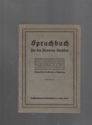 antiquarisches Buch – Spruchbuch für die Provinz Sachsen