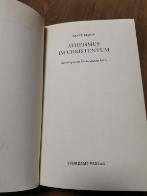 antiquarisches Buch – Ernst Bloch – Atheismus im Christentum