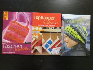 3x Topflappen häkeln  Mützen Taschen