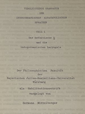 Vergleichende Grammatik der indogermanischen altanatolischen Sprachen