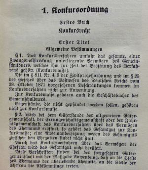 antiquarisches Buch – KONKURS VERGLEICH ZWANGSVERSTEIGERUNG / Konkursordung, Anfechtungsgesetz, Vergleichsordung, Zwangsversteigerungsgesetz