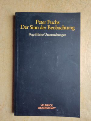 Der Sinn der Beobachtung - Begriffliche Untersuchungen