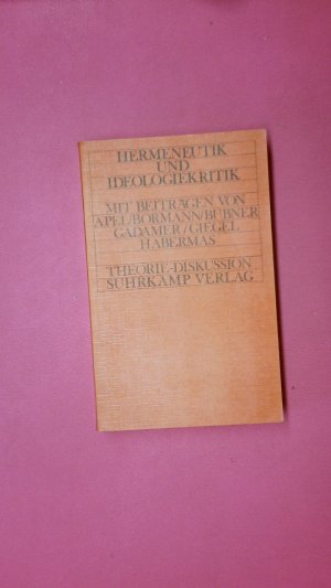 gebrauchtes Buch – Karl-Otto Apel – HERMENEUTIK UND IDEOLOGIEKRITIK.