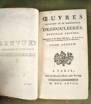 Oeuvres de Madame et de Mlle Deshoulieres 1768 Band 1+2