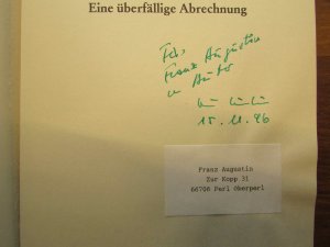 gebrauchtes Buch – Röhl, Klaus Rainer – Linke Lebenslügen : ein überfällige Abrechnung. SIGNIERT /// Autogramm Autograph signiert signed signee Ullstein ; Nr. 36634 : Ullstein-Report