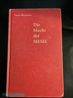 gebrauchtes Buch – Susan Blackmore – Die Macht der Meme