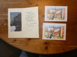 gebrauchtes Buch – Möller Rolf – Konvolut handschriftlicher Weihnachtsgrüße mit einem sign Aquarell