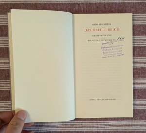 antiquarisches Buch – Hans Buchheim – Das Dritte Reich - Grundlagen und politische Entwicklung