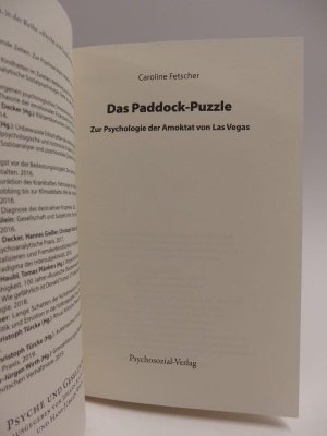 gebrauchtes Buch – Caroline Fetscher – Das Paddock-Puzzle - Zur Psychologie der Amoktat von Las Vegas