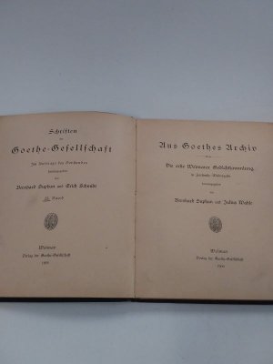 antiquarisches Buch – Suphan, Bernhard; Wahle – Die erste Weimarer Gedichtsammlung. Aus Goethes Archiv