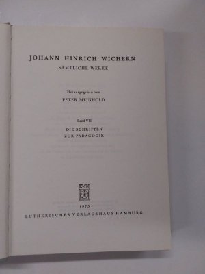 antiquarisches Buch – Wichern, Johann Hinrich – Wichern. Sämtliche Werke in 8 Bänden. Hrsg. von P.Meinhold