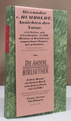 gebrauchtes Buch – Humboldt, Alexander von – Ansichten der Natur, mit wissenschaftlichen Erläuterungen und sechs Farbtafeln, nach Skizzen des Autors.