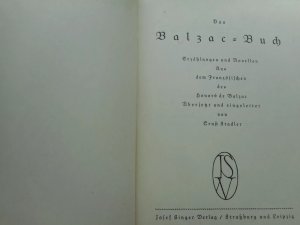 antiquarisches Buch – Honoré de Balzac – Das Balzac-Buch. Erzählungen und Novellen