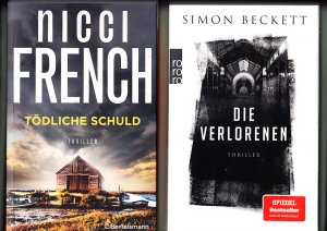 gebrauchtes Buch – Beckett, Simon/ French – 9 Internationale Thriller/ Krimis: Die Verlorenen/ Tödliche Schuld/ Der Dommerstagsmordclub/ Executive Power Das Kommando/ Die Löwen von Luzern/ Gier/ Das Schwert/ Nachtjagd/ Darling Rose Gold