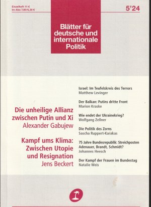 gebrauchtes Buch – M.Levinger, M.Kraske, W – Blätter für deutsche und internationale Politik Heft 5/24