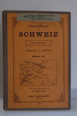 Generalkarte der Schweiz 1:250.000 , Blatt 2, Überdruck