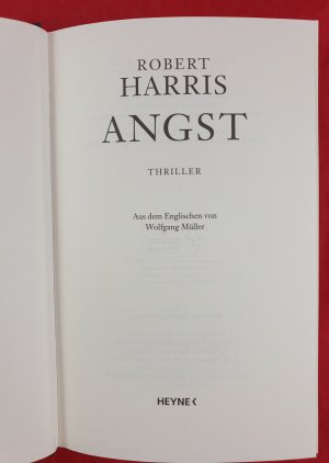 gebrauchtes Buch – Robert Harris und Wolfgang Müller – Angst