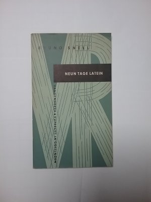 antiquarisches Buch – Bruno Snell – Neun Tage Latein