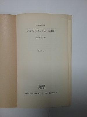 antiquarisches Buch – Bruno Snell – Neun Tage Latein