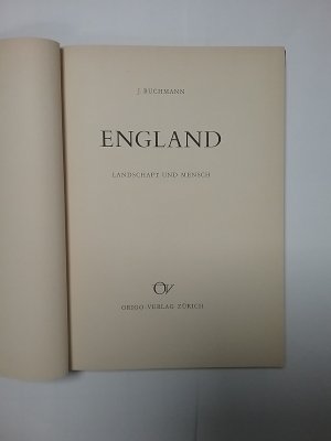 antiquarisches Buch – J. Buchmann – ENGLAND Landschaft und Mensch