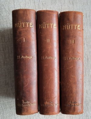 antiquarisches Buch – Hütte – des Ingenieurs Taschenbuch Band 1-3