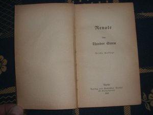 antiquarisches Buch – Theodor Storm – Renate Novelle