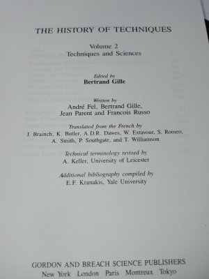 The history of Techniques Volume 2 -Techniques and Sciences