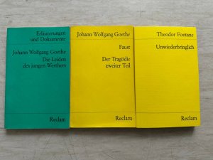 gebrauchtes Buch – Theodor Fontane – Unwiederbringlich; Der Tragödie zweiter Teil; Die Leiden des jungen Werthers