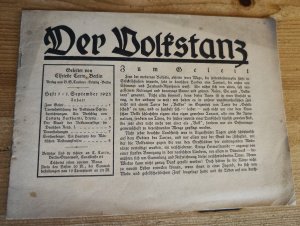 Der Volkstanz. Heft 1 / 1. September 1925 [1. Jg.]