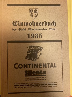 Marienwerder, Einwohnerbuch der Stadt Marienwerder Wpr. 1935, hier als schöner REPRINT!