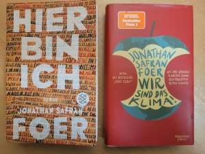 gebrauchtes Buch – Safran Foer – 2 Bücher im Konvolut (Hier bin ich + Wir sind das Klima)