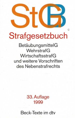 gebrauchtes Buch – Dr. jur. Dr – Strafgesetzbuch 33. Auflage 1999