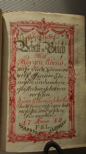 1780 Christliches Gebet Buch handgeschrieben Messe, Leiche Comunion 397 Seiten