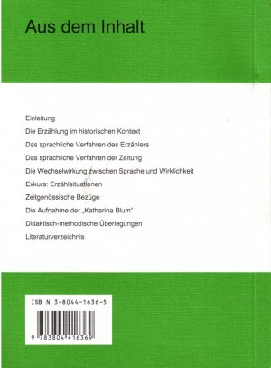 gebrauchtes Buch – Heinrich Böll – Die verlorene Ehre der Katharina Blum oder Wie Gewalt entstehen und wohin sie führen kann