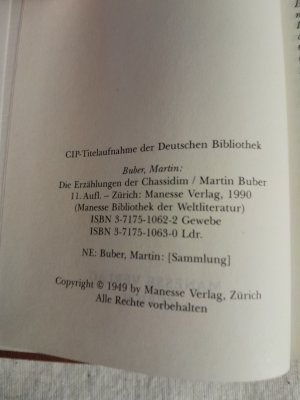 gebrauchtes Buch – Martin Buber – Die Erzählungen der Chassidim