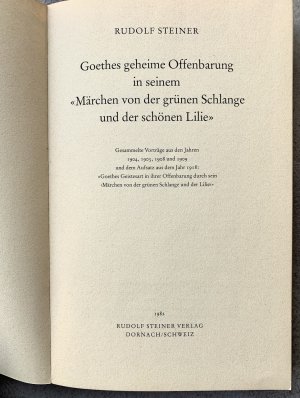 gebrauchtes Buch – Rudolf Steiner – Goethes geheime Offenbarung