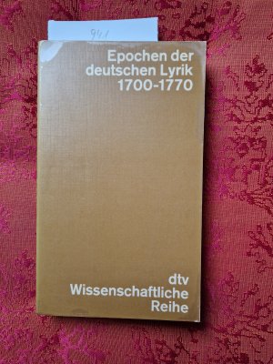 antiquarisches Buch – Epochen der deutschen Lyrik 1700-1770  Band 5