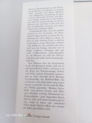 gebrauchtes Buch – Klaus Mehnert – Das zweite Volk meines Lebens ~ Berichte aus der Sowjetunion