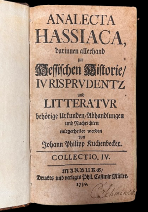 ANALECTA HASSIACA col. IV