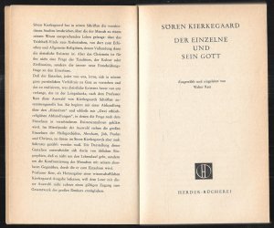 antiquarisches Buch – Sören Kierkegaard – DER EINZELNE UND SEIN GOTT. HERDER-BÜCHEREI BAND 105.