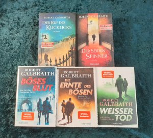 5 X Cormoran Strike - Der Ruf des Kuckucks + Der Seidenspinner + Die Ernte des Bösen + Weißer Tod + Böses Blut